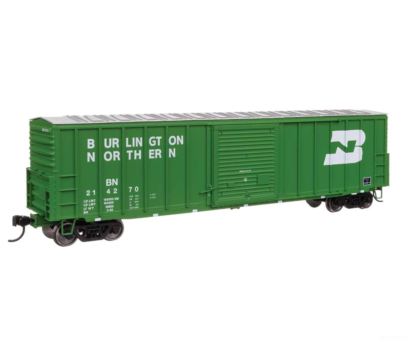 Walthers HO 46025 50’ ACF Exterior Post Dreadnaught End Plate B Boxcar - Burlington Northern #214270 - Freight Cars