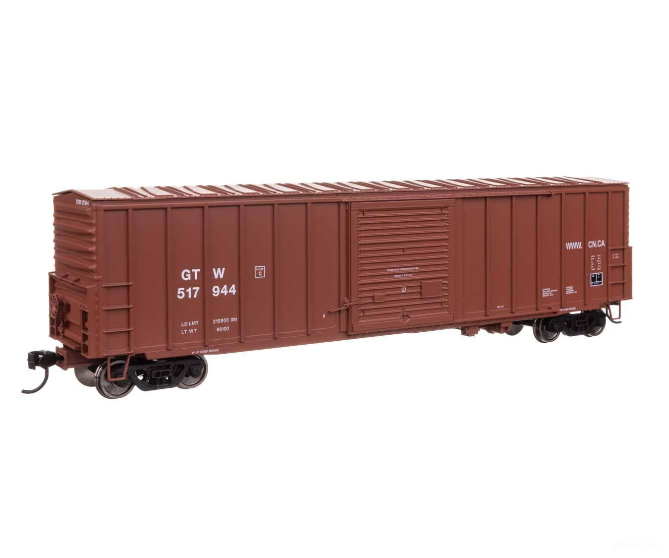 Walthers HO 46042 50’ ACF Exterior Post Dreadnaught End Plate B Boxcar - Grand Trunk Western #517944 - Freight Cars
