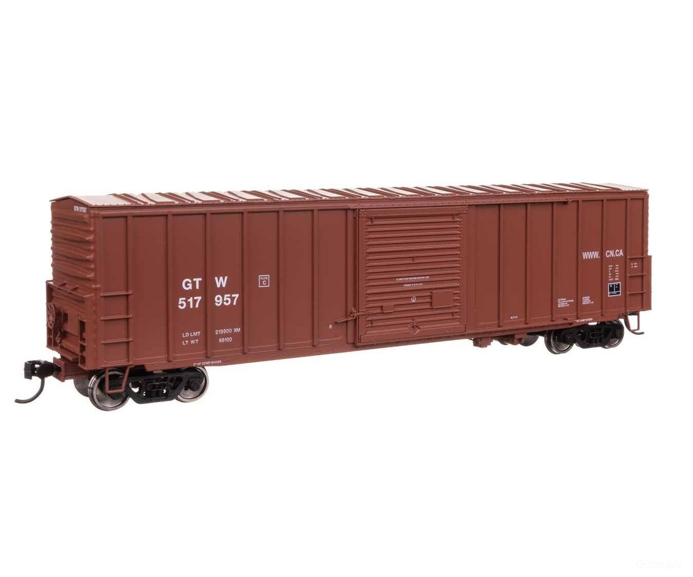 Walthers HO 46043 50’ ACF Exterior Post Dreadnaught End Plate B Boxcar - Grand Trunk Western #517957 - Freight Cars