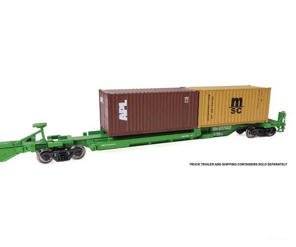 Walthers HO 5264 263’ Five-Unit All-Purpose 48’ Spine Car - Burlington Northern #637502 - Freight Cars