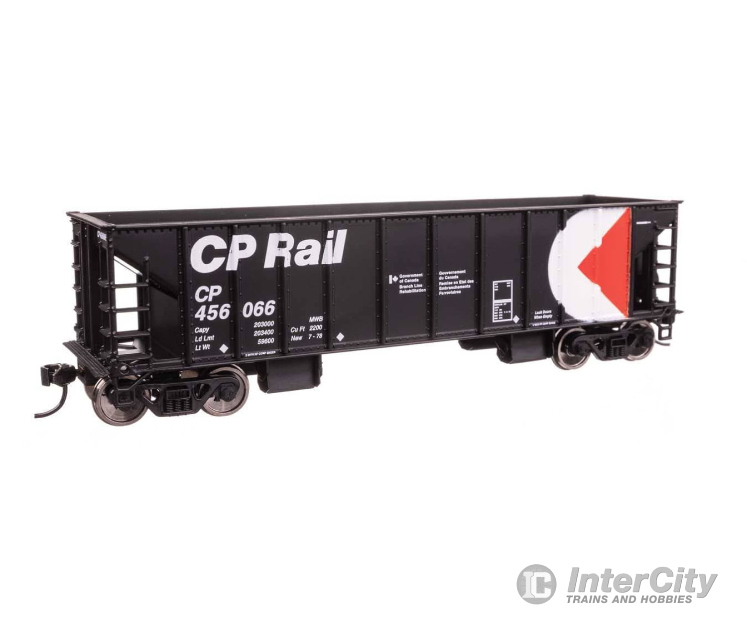 Walthers HO 57010 41’ Ballast Hopper - Ready to Run - Canadian Pacific #456066 Freight Cars