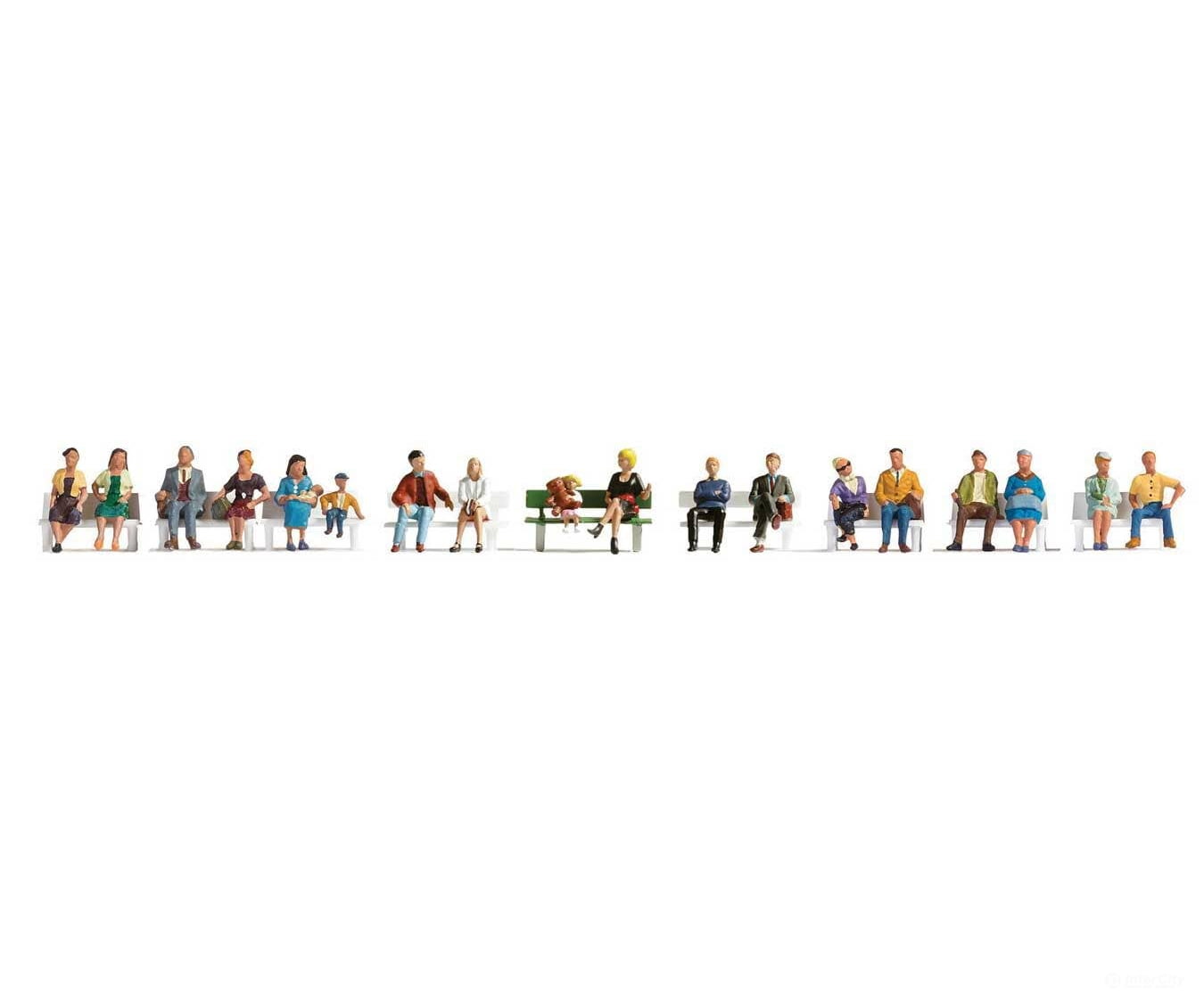 Walthers HO 6091 Sitting People - pkg(18) Figures