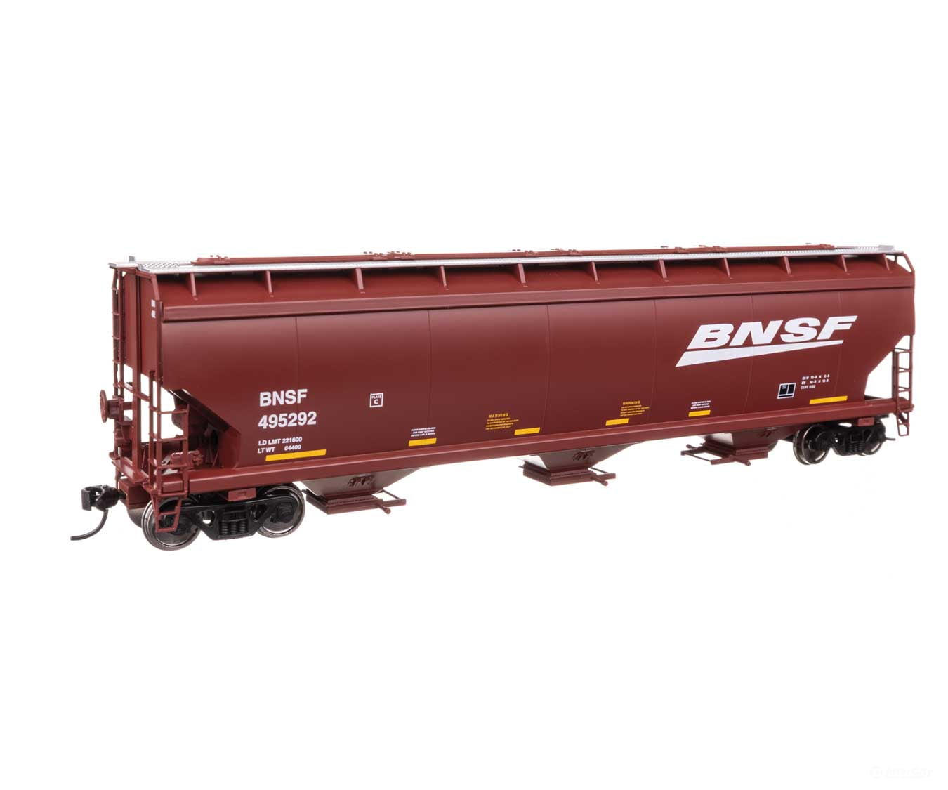 Walthers HO 910-7740 60’ NSC 5150 3-Bay Covered Hopper - Ready to Run - BNSF Railway #495277 Freight Cars