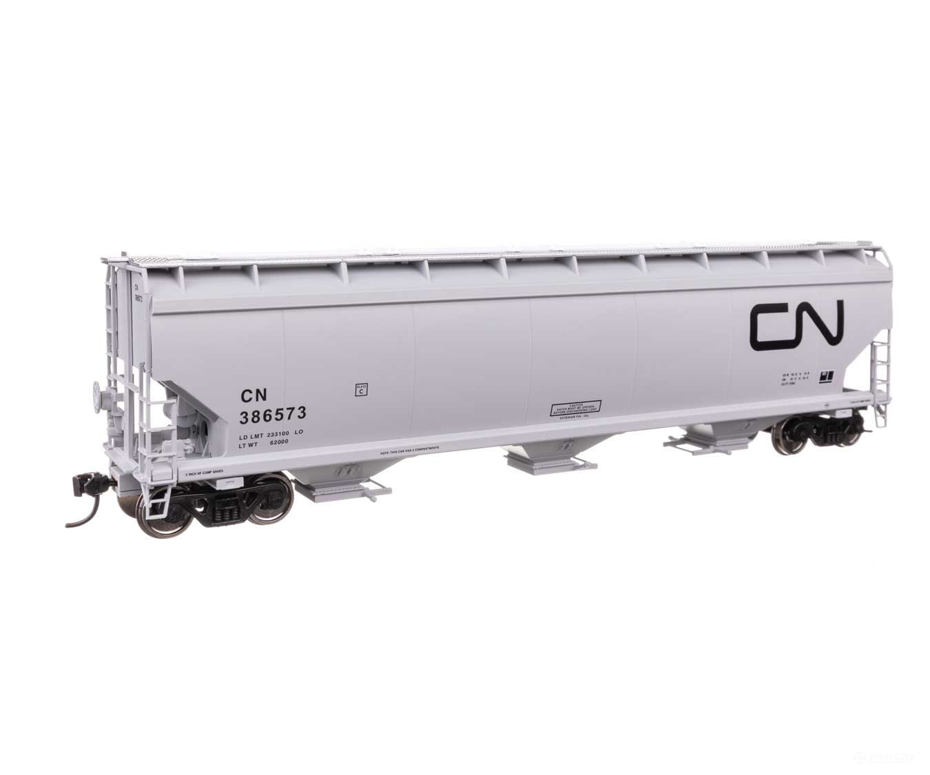Walthers HO 910-7745 60’ NSC 5150 3-Bay Covered Hopper - Ready to Run - Canadian National #386573 Freight Cars