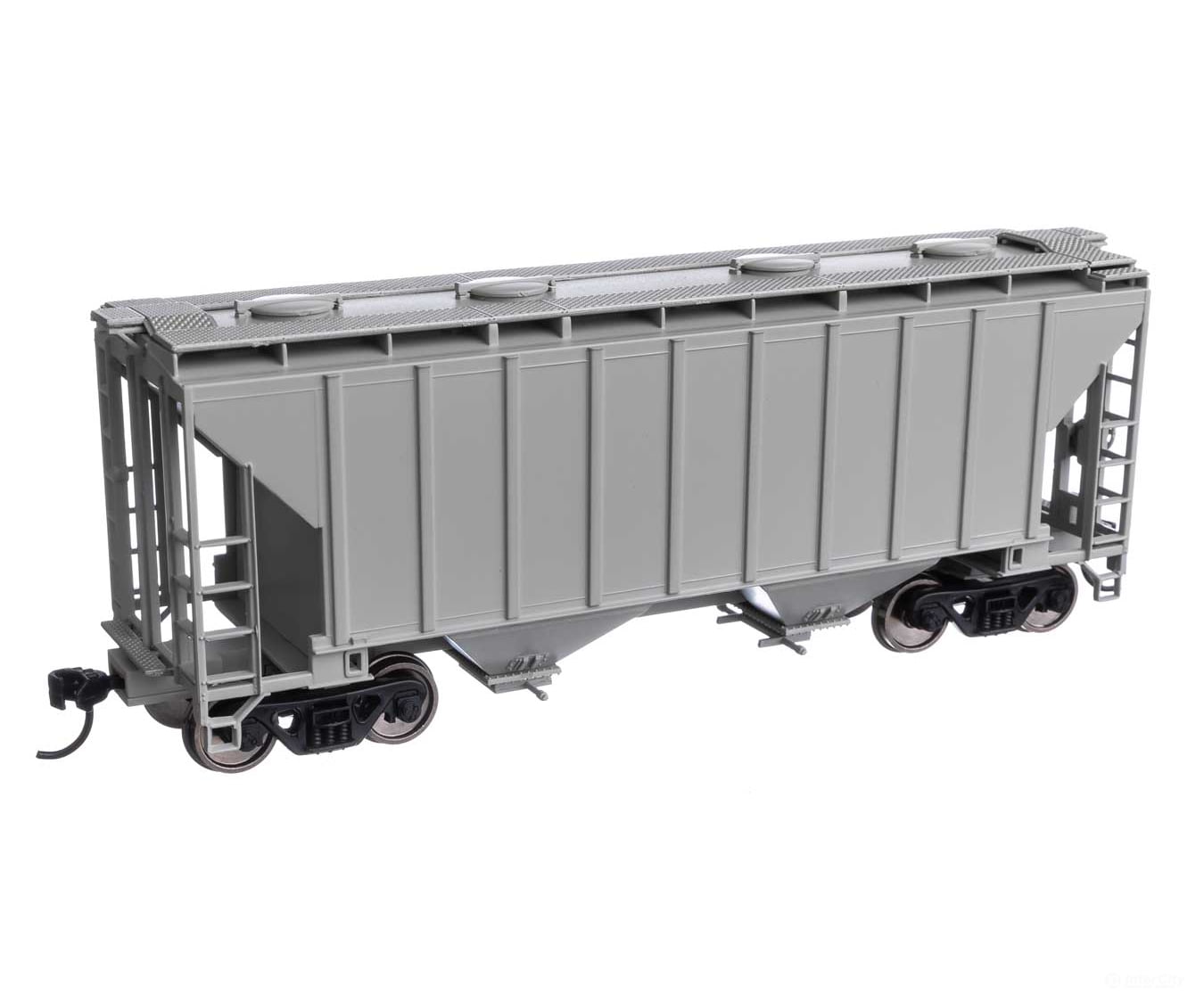 Walthers HO 910-8500 37’ 2980 Cubic-Foot 2-Bay Covered Hopper - Undecorated - Freight Cars