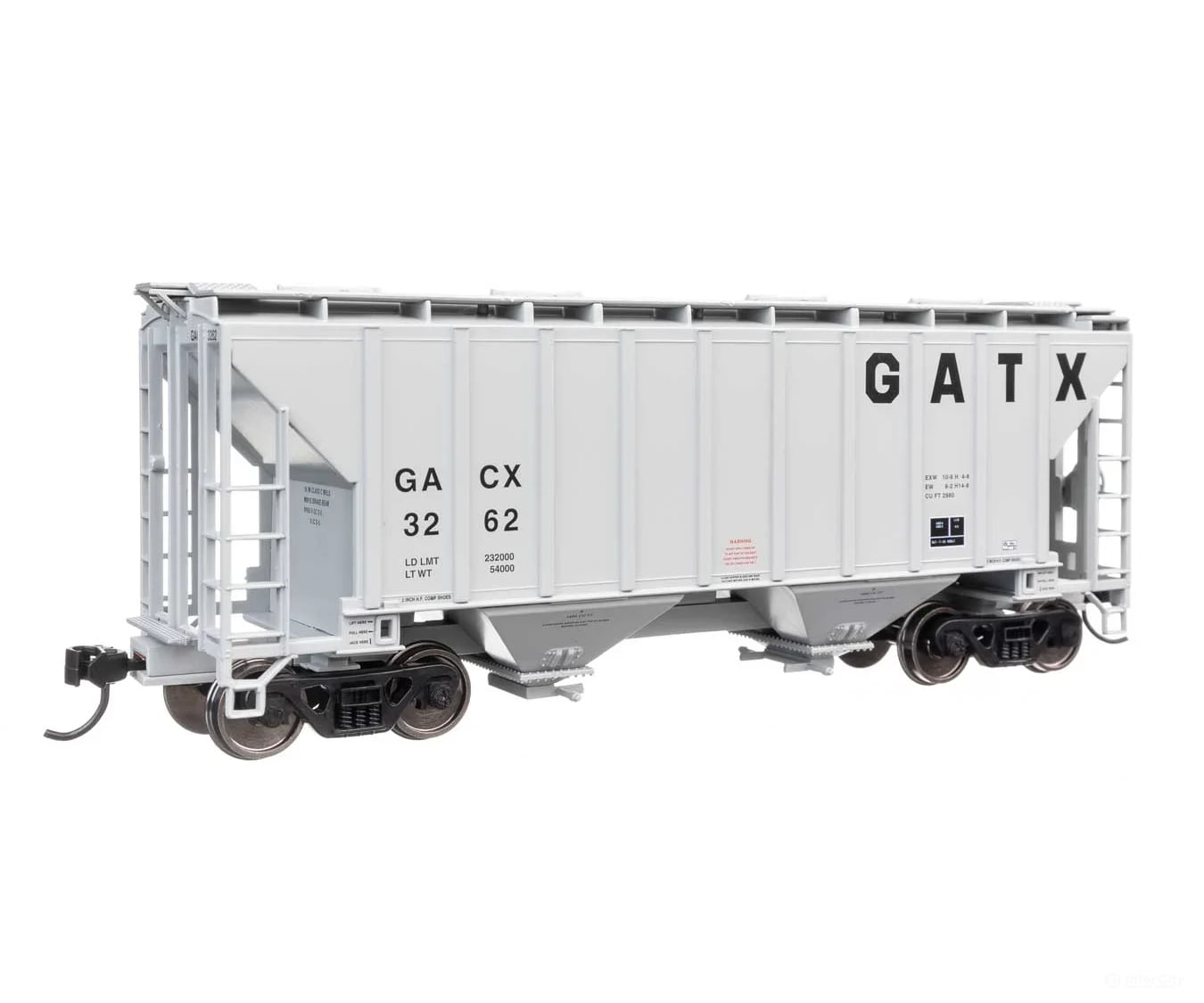 Walthers HO 910-8512 37’ 2980 Cubic-Foot 2-Bay Covered Hopper - Ready to Run - GACX #3262 - Freight Cars
