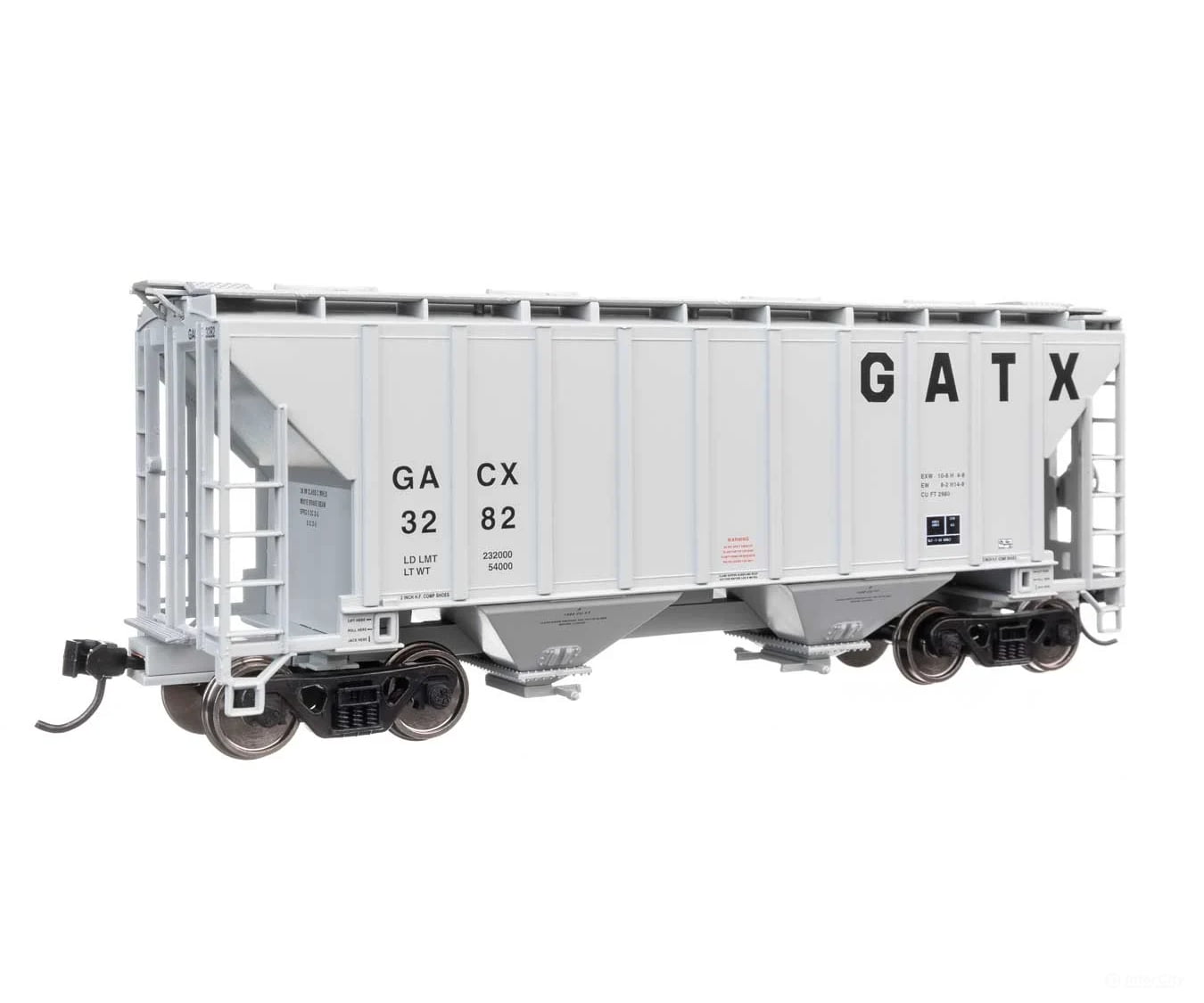 Walthers HO 910-8513 37’ 2980 Cubic-Foot 2-Bay Covered Hopper - Ready to Run - CACX #3282 - Freight Cars