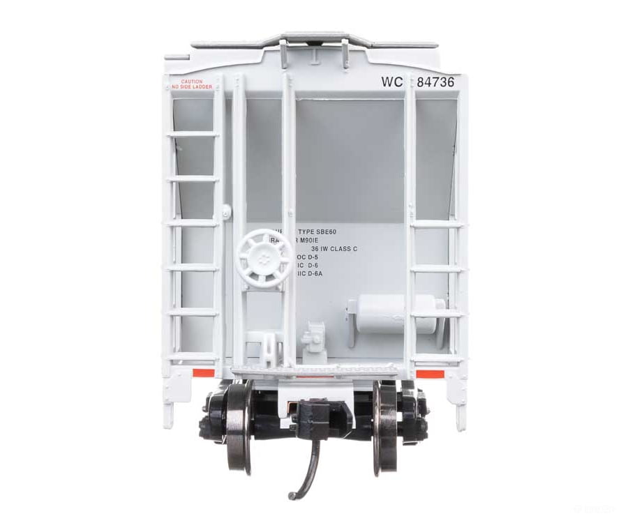 Walthers HO 910-8518 37’ 2980 Cubic-Foot 2-Bay Covered Hopper - Wisconsin Central #84736 - Freight Cars