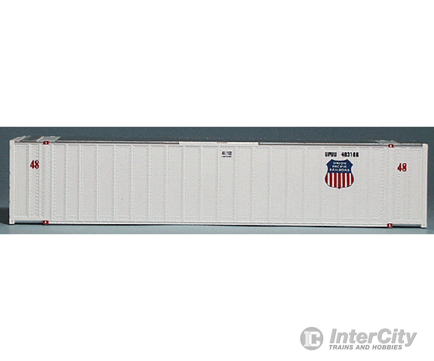 Walthers Ho 933-1823 48’ Stoughton Ribside Exterior Post Container - Union Pacific (White Shield