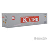 Walthers Ho 933-1851 40’ Reefer Container - K-Line (Gray Red White) Freight Loads & Containers