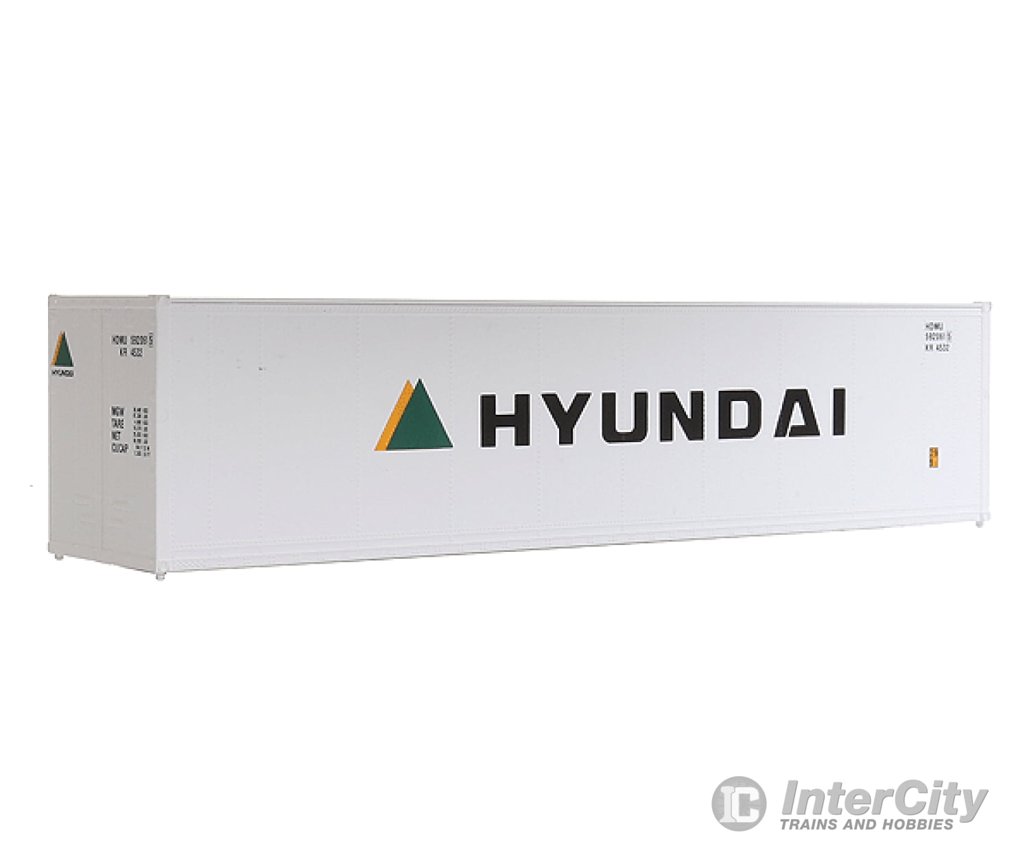 Walthers Ho 933-1858 40’ Reefer Container - Hyundai (White Black Green Yellow) Freight Loads &