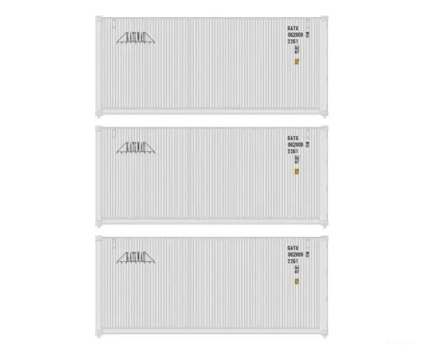 Walthers HO 949-18051 20’ Fully Corrugated Container - 3-Pack - Gateway Freight Cars