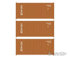 Walthers HO 949-18055 20’ Fully Corrugated Container - 3-Pack - Triton Freight Cars