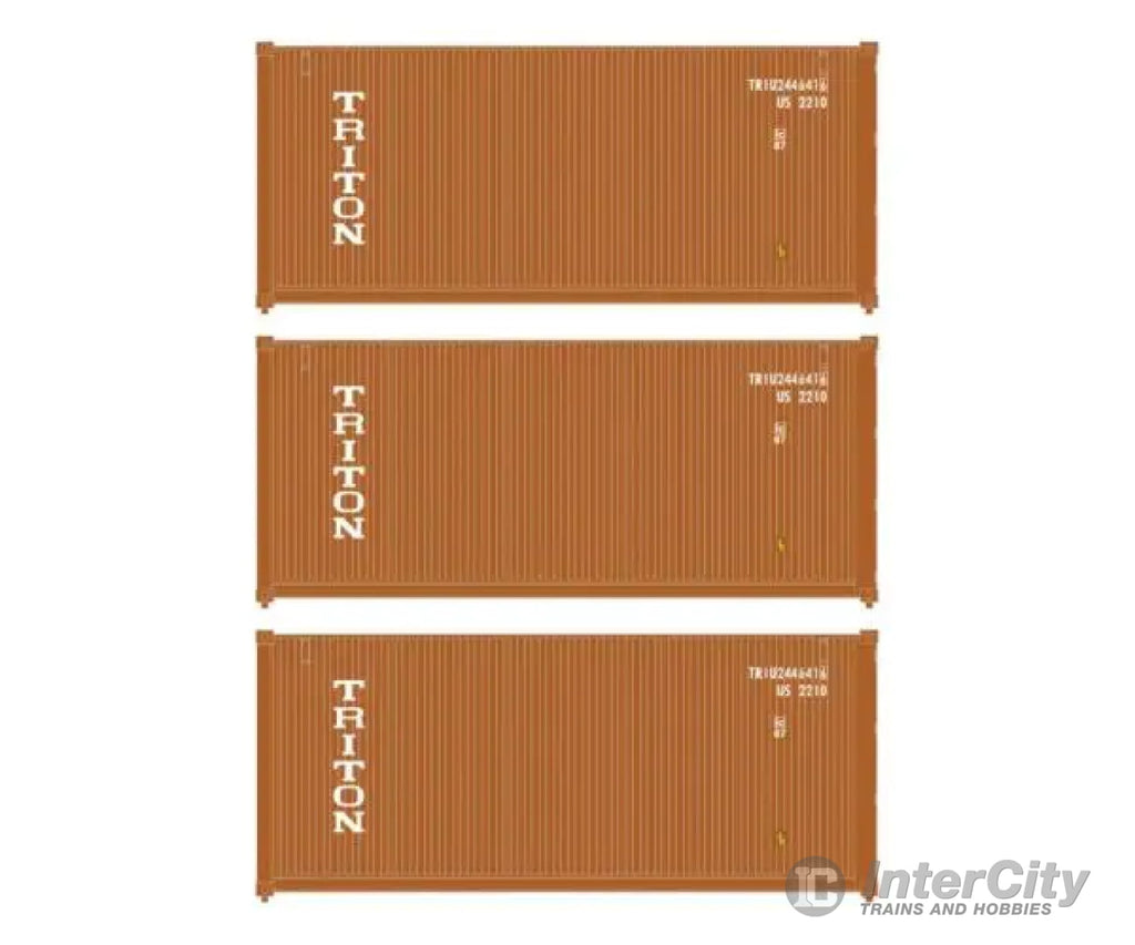 Walthers HO 949-18055 20’ Fully Corrugated Container - 3-Pack - Triton Freight Cars