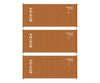 Walthers HO 949-18055 20’ Fully Corrugated Container - 3-Pack - Triton Freight Cars