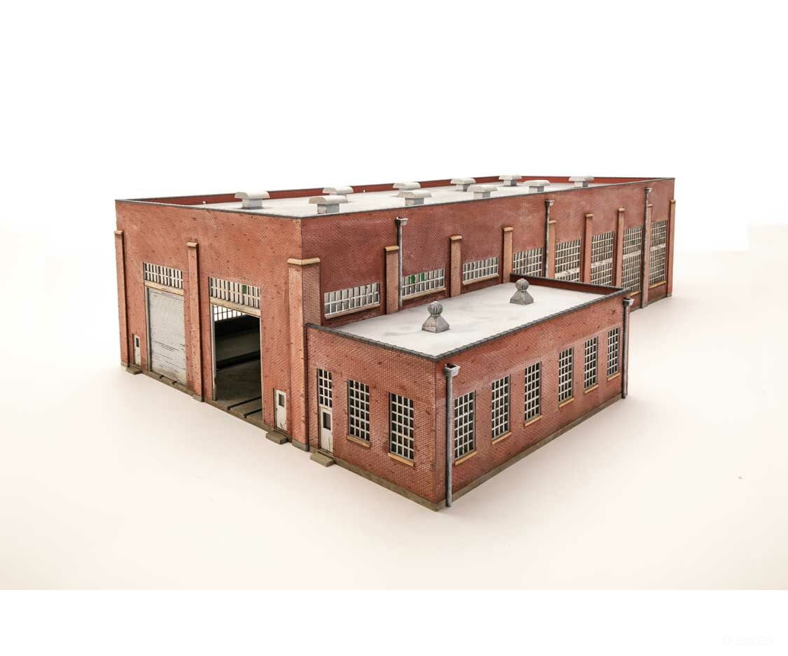 Walthers Cornerstone 2923 130’ 2-Stall Diesel Engine House -- Kit Structures