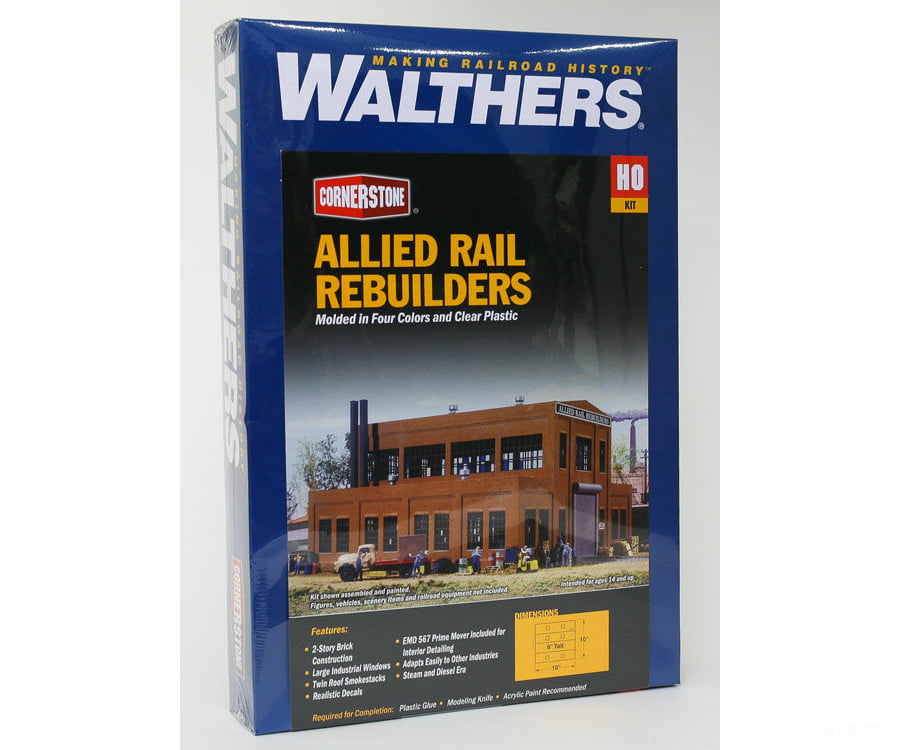 Walthers Cornerstone 3016 Allied Rail Rebuilders -- Kit - 10 X 6’ 25.4 15.2Cm Structures