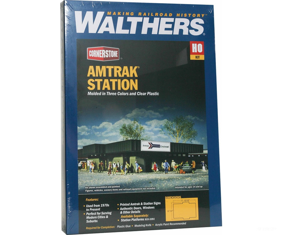 Walthers Cornerstone 3038 Amtrak(R) Station -- Kit - 8-1/2 X 11-13/16’ 21.6 30Cm Structures
