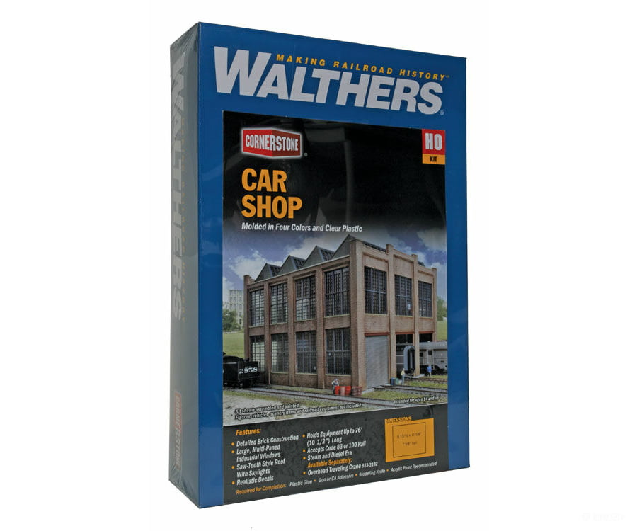 Walthers Cornerstone 3040 Car Shop -- Kit - 11-5/8 X 8-13/16 7-5/8’ 29.5 22.4 19.4Cm Structures
