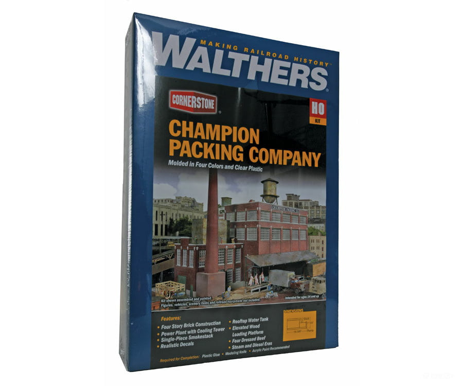 Walthers Cornerstone 3048 Champion Packing Plant -- Kit - 16-3/8 X 7-1/8 5-15/16’ 40.9 17.8