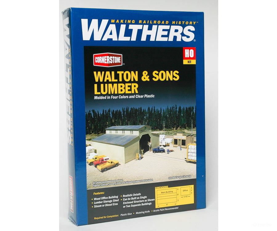 Walthers Cornerstone 3057 Walton And Sons Lumber Company -- Kit - Main Building: 9 X 4-1/2’;