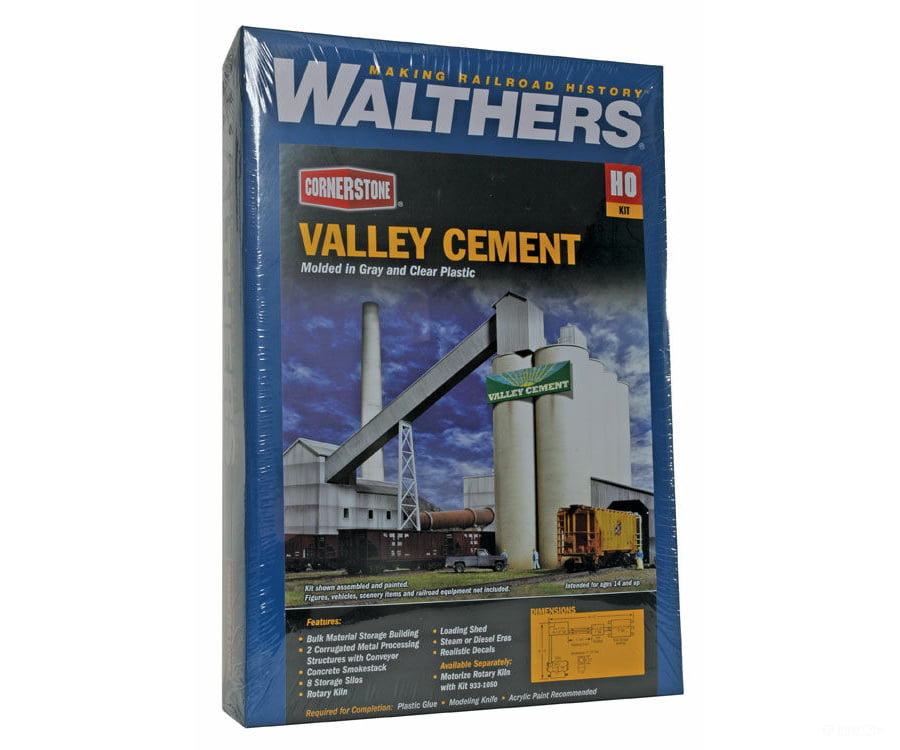 Walthers Cornerstone 3098 Valley Cement Plant -- Kit - Overall Complex Measures: 40-1/2 X 23-1/4