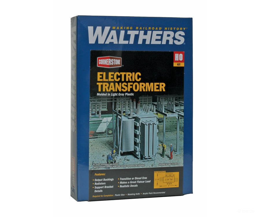 Walthers Cornerstone 3126 Electric Transformer -- Kit - 4 X 2-1/4 2-3/4’ 10.2 5.7 7Cm Scenery
