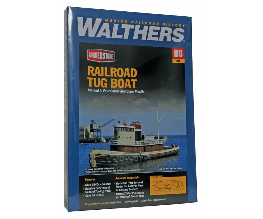 Walthers Cornerstone 3153 Railroad Tugboat -- Kit - 13 X 3-1/2 3-7/8’ 32 8.7 9.6Cm Scenery Details