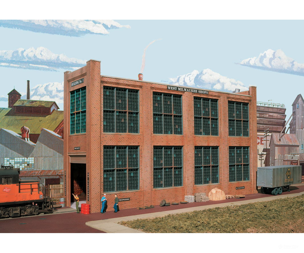 Walthers Cornerstone 3165 Shop Building No.1 Background -- Kit - 11-9/16 X 3-1/4 6-15/16’ 28.9