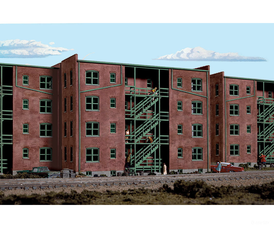 Walthers Cornerstone 3177 Parkview Terrace Background Building -- Kit - 7-3/4 X 2-3/16 6’ 19.7