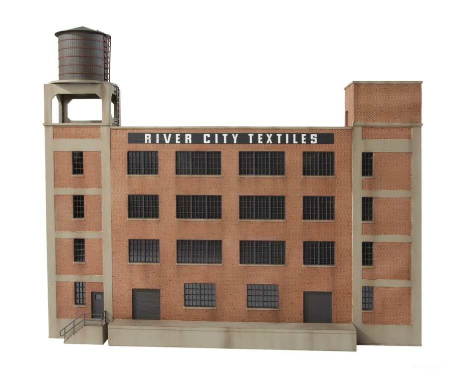 Walthers Cornerstone 3178 River City Textiles Background Building -- Kit - 12-7/8 X 2-3/8 11-1/8’