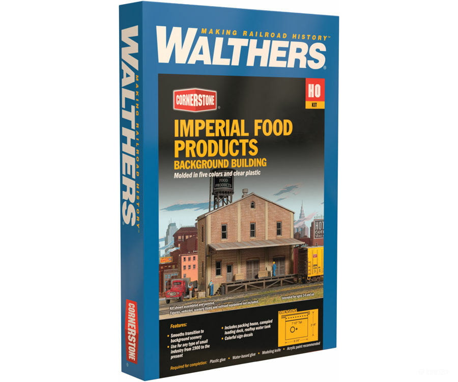 Walthers Cornerstone 3184 Imperial Food Products Background Building -- Kit - 6-1/4 X 3-1/4