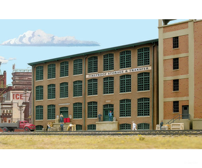 Walthers Cornerstone 3189 Fireproof Storage And Transfer Background Building -- Kit - 12-7/8 X