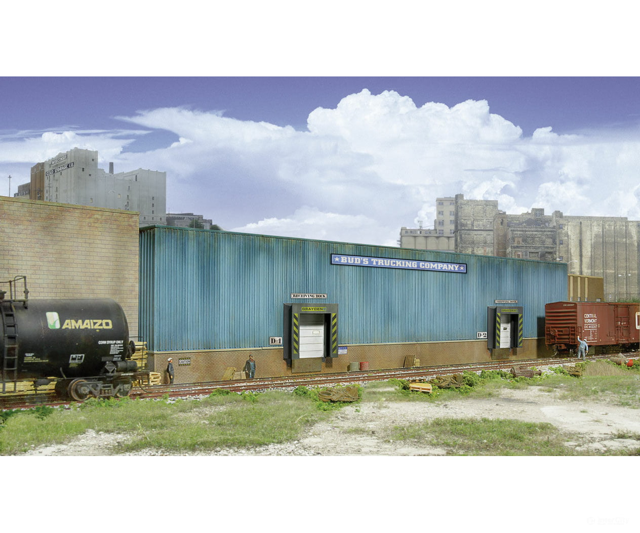 Walthers Cornerstone 3192 Buds Trucking Company Background Building -- Kit - 19 X 1-1/8 4 48.2 2.8