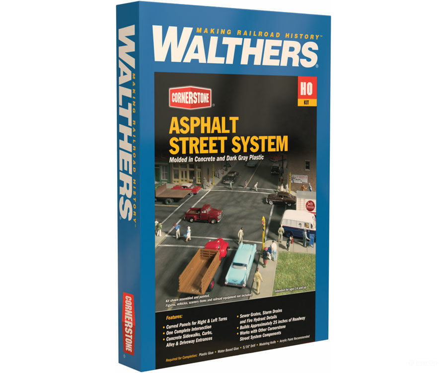 Walthers Cornerstone 3194 Asphalt Street System - - Kit - Complete Set Roads & Streets
