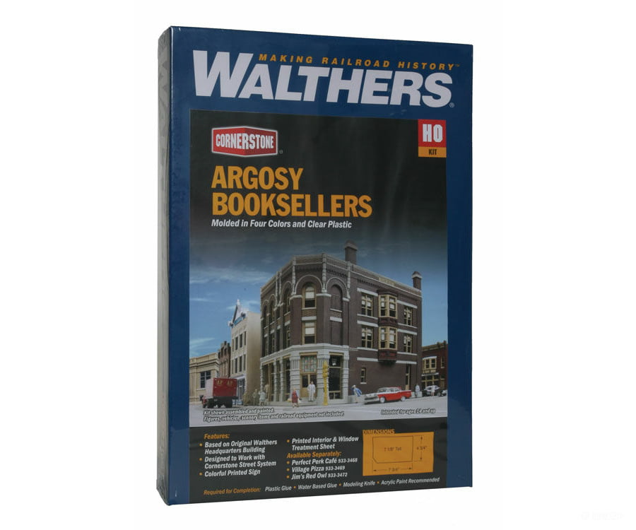 Walthers Cornerstone 3466 Argosy Booksellers -- Kit - 4-3/4 X 8-1/2 7-1/4’ 12 21.5 18Cm Structures