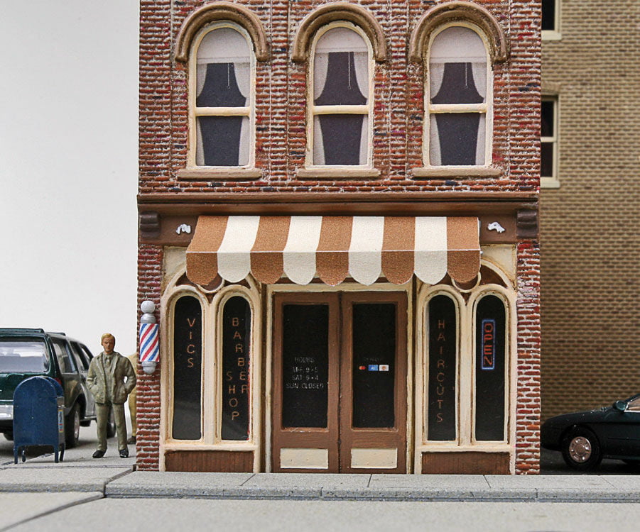 Walthers Cornerstone 3471 Vic’s Barber Shop -- Kit - 2-1/2 X 3-1/2 3-3/8’ 6.4 8.9 8.6Cm Structures