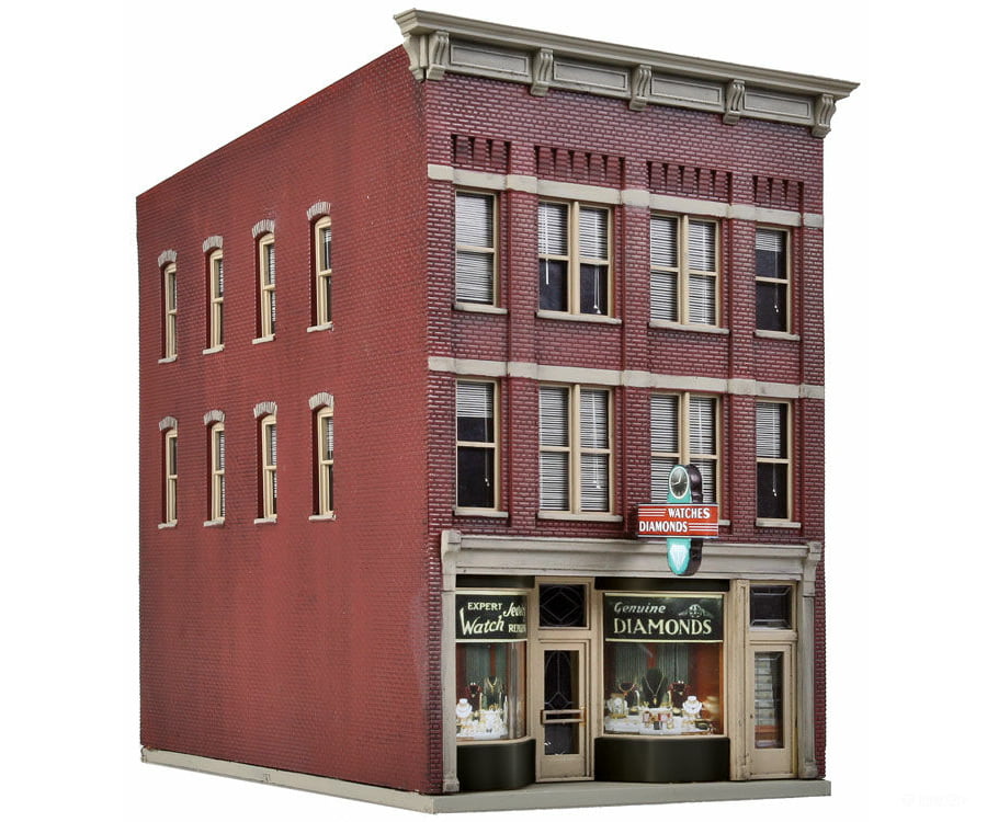 Walthers Cornerstone 3476 Jewelry Store -- Kit - 3-9/16 X 5-7/8 6’ 9.1 14.9 15.2Cm Structures