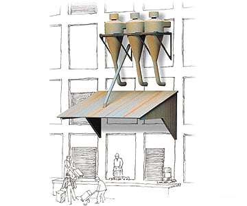 Walthers Cornerstone 3510 Wall-Mount Industrial Dust Collectors -- Kit Pkg(3) Scenery Details