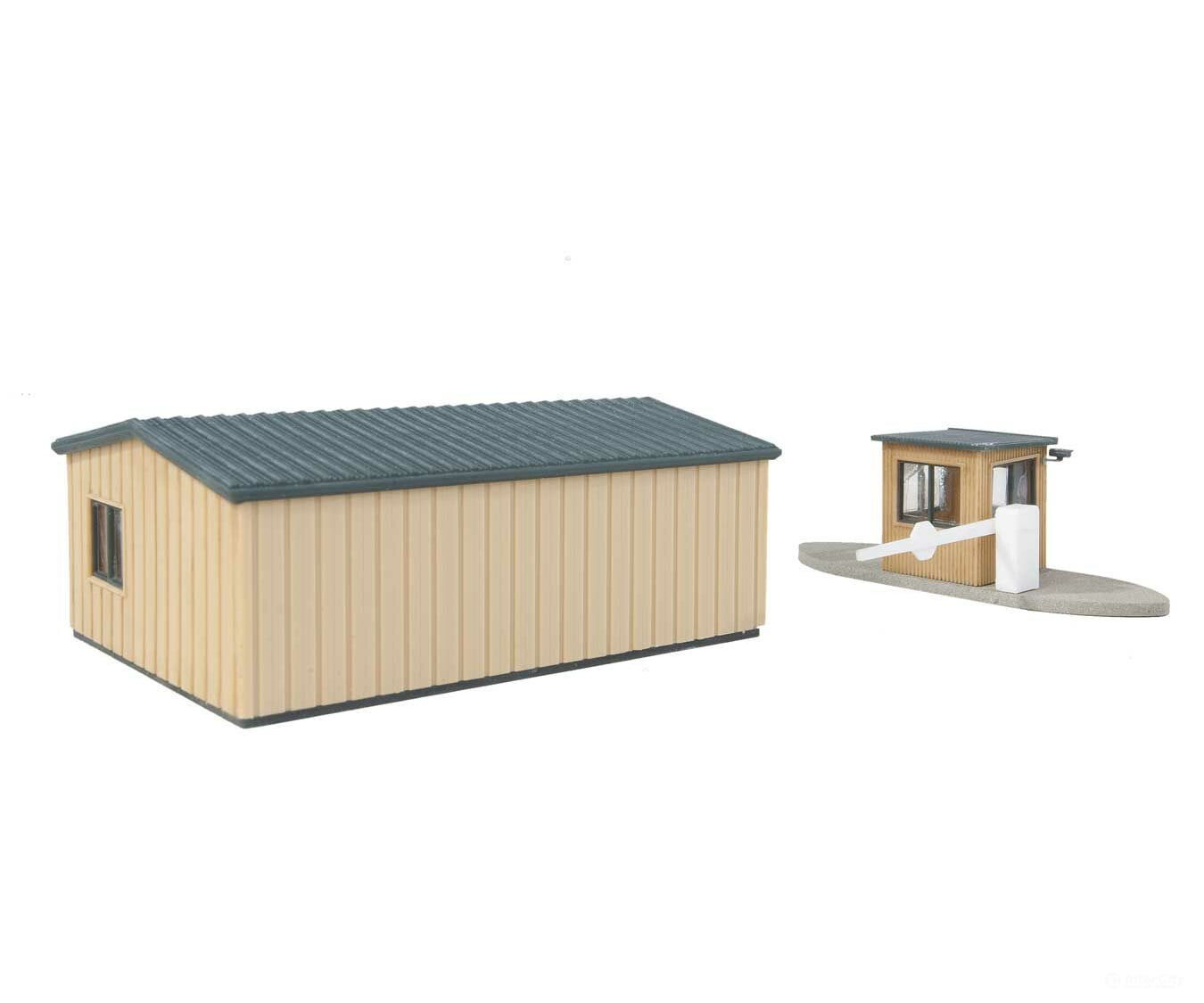 Walthers Cornerstone 3517 Office & Guard Shack -- Kit - Office: 4-1/8 X 3 1-1/2’ 10.5 7.6 3.8Cm