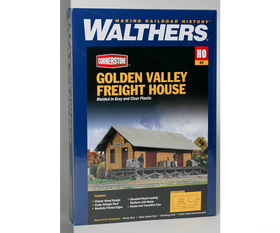 Walthers Cornerstone 3533 Golden Valley Freight House -- Kit - 8-3/8 X 3-3/8 3-1/4’ 20.9 8.4