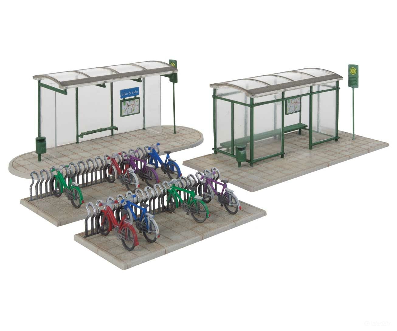 Walthers Cornerstone 3552 Modern Bus Shelter -- Kit With Accessories Structures