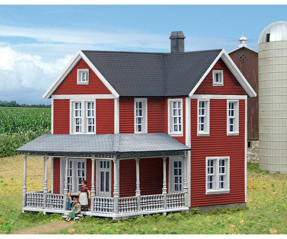 Walthers Cornerstone 3664 Cottage Grove Farm House -- Kit - 5-3/8 X 3-1/2 5-1/8’ 13.6 8.8 13Cm