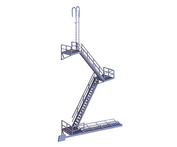 Walthers Cornerstone 3736 Modern Fire Escape -- Kit Scenery Details