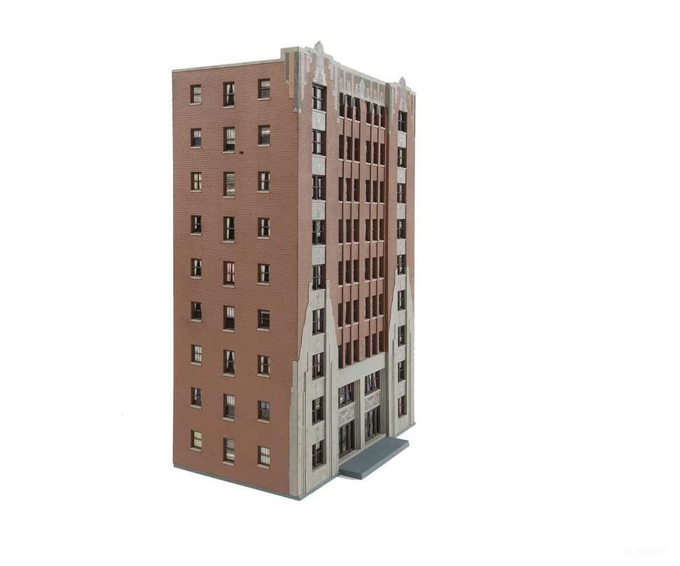 Walthers Cornerstone 3770 City Apartment Background Building -- Kit - 8-1/8 X 5-3/16 12-11/16’