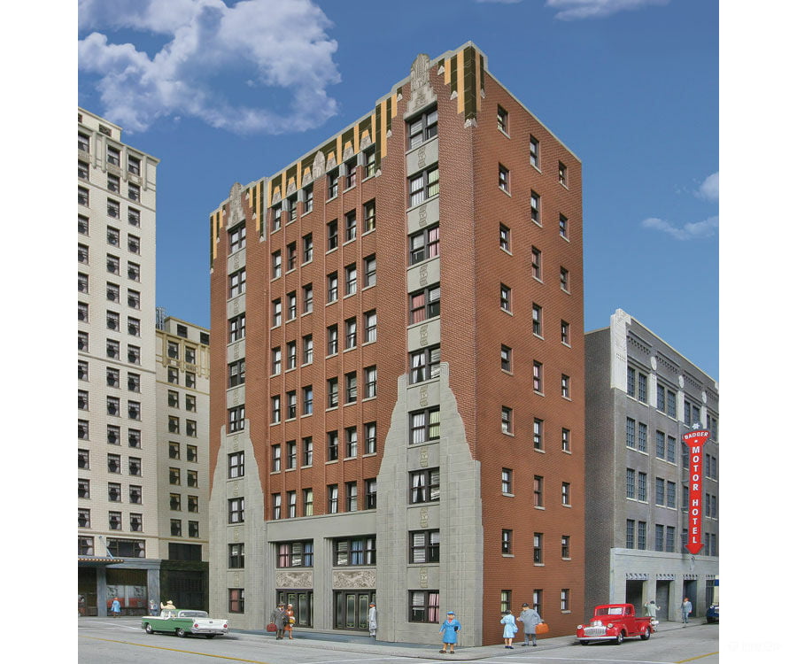 Walthers Cornerstone 3770 City Apartment Background Building -- Kit - 8-1/8 X 5-3/16 12-11/16’