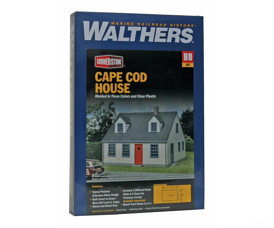 Walthers Cornerstone 3776 Cape Cod House -- Kit - 4-1/4 X 3-5/8 3’ 10.7 9.2 7.6Cm Structures