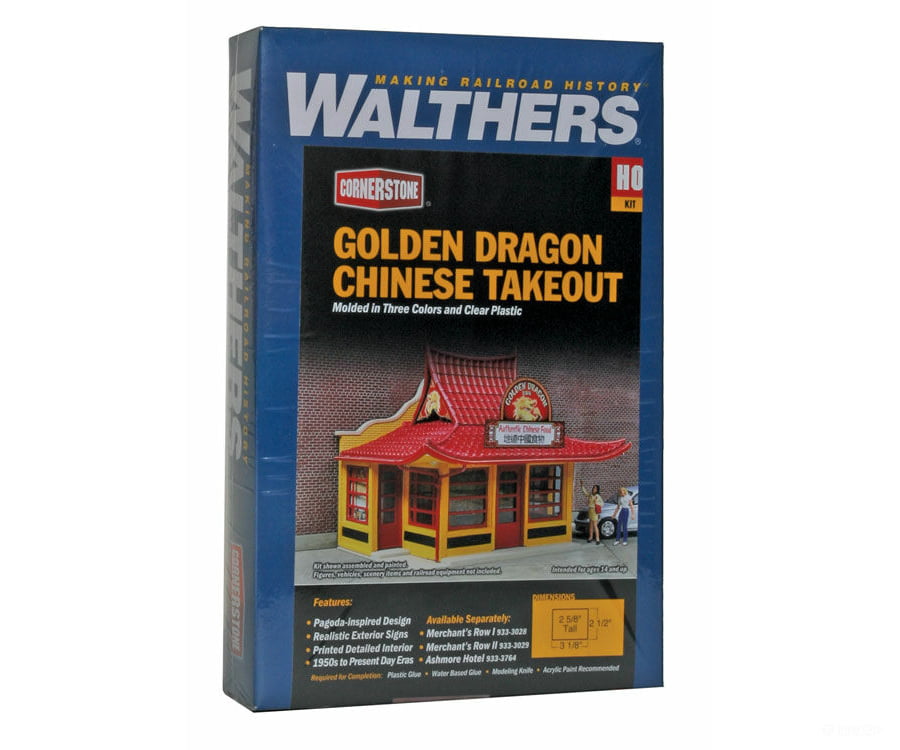Walthers Cornerstone 3780 Golden Dragon Take Out -- Kit - 3-1/8 X 2-1/2 2-5/8’ 7.9 6.5 6.7Cm
