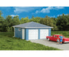 Walthers Cornerstone 3793 Two-Car Garage -- Kit - 3-1/8 X 2’ 7.9 5Cm Over Eaves Structures