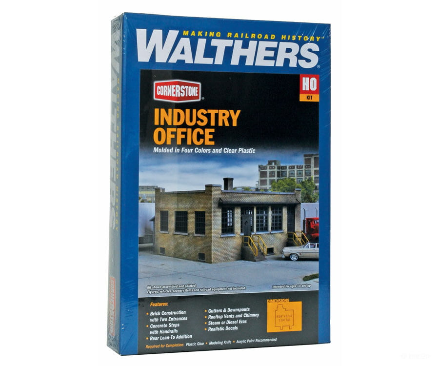Walthers Cornerstone 4020 Industry Office -- Kit - 4-3/4 X 6-1/4 2-3/4 12.1 15.9 5.1Cm Structures